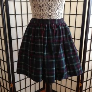 American Apparel Flannel Skirt in Green Plaid